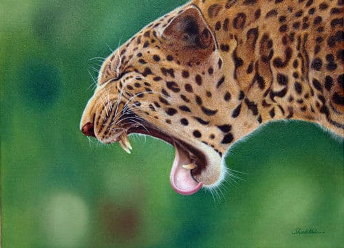 Night Hunter - Oil on Canvas painting by Shakthi Prasad